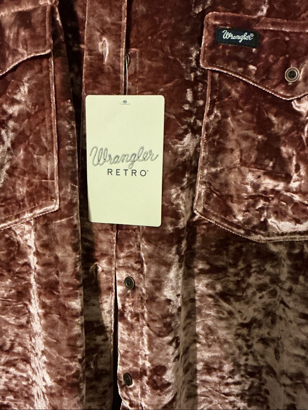 Wrangler Velvet Shirt Jacket in Rosewood - Picture 2 of 4
